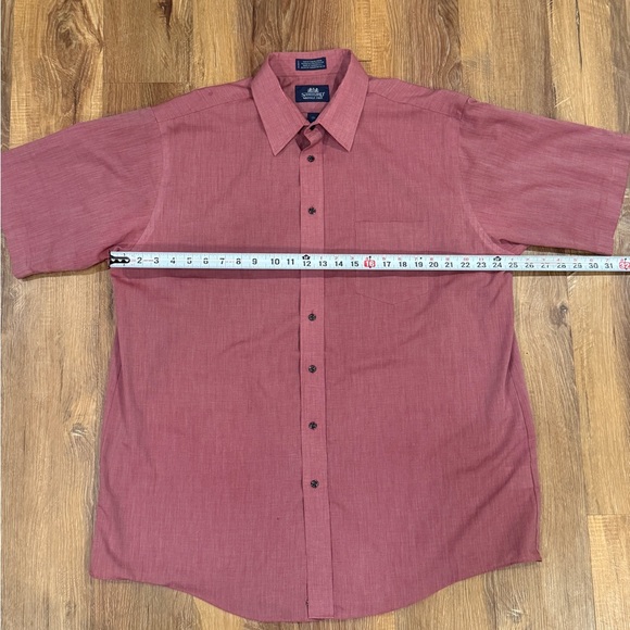 STAFFORD Men's Wrinkle Free Short Sleeve Button Up Shirt (Size: 17.5) EUC - Picture 8 of 14